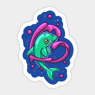 Dolphin Love Sticker